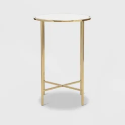 Elliott Marble Side Table White/Gold - Adore Decor -Lush Living Store GUEST cd7138cf 75be 4fd2 8bf8 dd4c315d527d