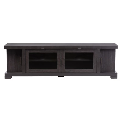 Viveka Wood Cabinet With 2 Glass Doors And 2 Doors TV Stand For TVs Up To 75" Dark Brown - Baxton Studio 3 Viveka Wood Cabinet With 2 Glass Doors And 2 Doors TV Stand For TVs Up To 75" Dark Brown - Baxton Studio