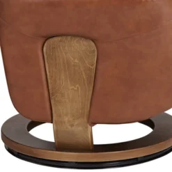 BenchMaster Brown Swivel Faux Leather Recliner Chair Modern Armchair Comfortable Manual Reclining Footrest Headrest For Bedroom -Lush Living Store GUEST cd940982 470a 437c 9cb5 653b3f21b29a