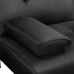 Yaheetech Convertible Futon Sofa Bed Tufted Fabric Futon With Cupholders And Pillows -Lush Living Store GUEST cdb17eb5 fbc9 4cd4 bb2b 9c11482e4d27