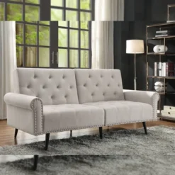 82" Eiroa Sofa Beige Fabric - Acme Furniture