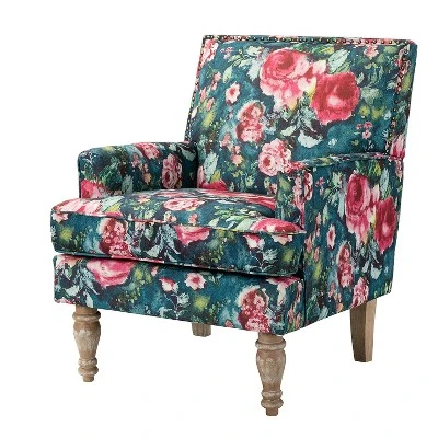 Asiab Wooden Upholstered Armchair | Karat Home 13 Asiab Wooden Upholstered Armchair | Karat Home - Image 11