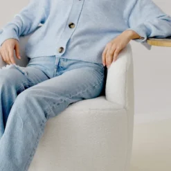 Bella Swivel Barrel Chair,2 Size Soft Touch Upholstered White Teddy Swivel Chair, Armrest 360° Swivel Nursery Chair-Maison Boucle -Lush Living Store GUEST ce3602a6 5b02 4e43 ad53 3f7686fd49f5