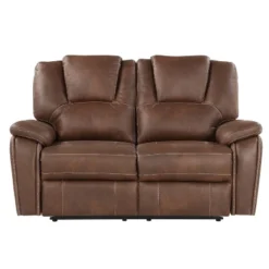 Katrine Manual Reclining Loveseat Brown - Steve Silver Co.