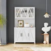 Large Freestanding Storage Cabinet With Glass Doors, Drawers And Open Shelves - ModernLuxe 2 Large Freestanding Storage Cabinet With Glass Doors, Drawers And Open Shelves - ModernLuxe -Lush Living Store GUEST cec9d07f 1c89 4f7b a43e 441bd31ec1d8