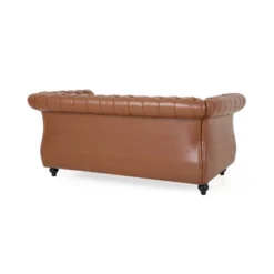 Silverdale Traditional Chesterfield Loveseat Cognac Brown/Dark Brown - Christopher Knight Home -Lush Living Store GUEST cedc8e00 04b1 4570 ad50 6862f77653c1