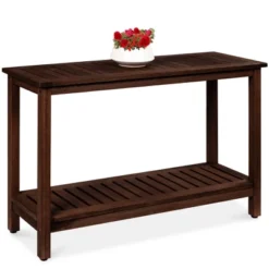 Best Choice Products 48in 2-Shelf Indoor Outdoor Wooden Console Table Multifunctional Buffet Bar Storage -Lush Living Store GUEST cf04818b 0bd1 400d 9d20 3a1f413652ca