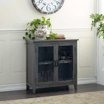 Contemporary Wood Cabinet Gray - Olivia & May 3 Contemporary Wood Cabinet Gray - Olivia & May