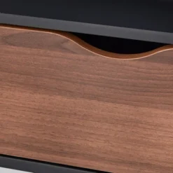 Sundal 2-Drawer TV Stand For TVs Up To 70" With Open Compartments Black/Walnut - Buylateral -Lush Living Store GUEST cf895313 58dd 4beb ad35 9996fa75d831