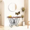LuxenHome Wood Top Metal Butterfly Accent Console And Entry Table -Lush Living Store GUEST cfad48df 2943 4ab9 87ee 21d389bbc97e