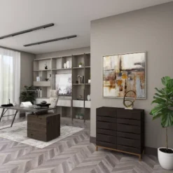 Contemporary Bold Facet Carved Wood Side Cabinet Brown - Olivia & May -Lush Living Store GUEST d04b9c28 a55c 4d7e 9fe5 bd3dfccf85a5