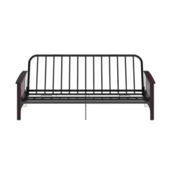 Full Size Holly Espresso Wood Arm Futon Frame With 6" Microfiber Mattress Tan - Room & Joy -Lush Living Store GUEST d053ce8c 5fb2 4b1c bc82 7d4b62fc276f