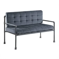 51" Brantley Sandy Gray Finish Loveseat Gray Velvet - Acme Furniture -Lush Living Store GUEST d0599827 71c5 4bec b01d 01873657d0a6