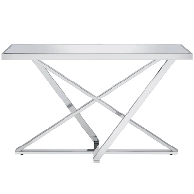 Drubeck Mirrored Rectangle Sofa Table Chrome - HOMES: Inside + Out 6 Drubeck Mirrored Rectangle Sofa Table Chrome - HOMES: Inside + Out - Image 4