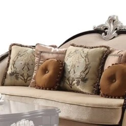 91" Ernestine Sofa Tan Fabric/Black - Acme Furniture -Lush Living Store GUEST d0d95d88 9839 4f86 b3b0 3fd5d44c2ade