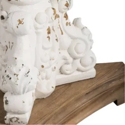 Round Side Table Antique White/Natural - A&B Home -Lush Living Store GUEST d12d154c 5d0d 456f b81c 690361450c02