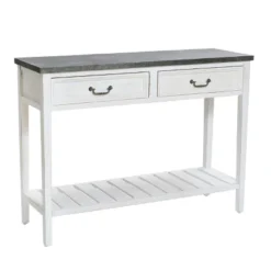LuxenHome Farmhouse Distressed White Wood Console Table With Storage 24 LuxenHome Farmhouse Distressed White Wood Console Table With Storage -Lush Living Store GUEST d176235f c6c4 4980 a653 cbb154870276