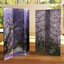 6" Double Sided Lavender Road Canvas Room Divider Purple - Oriental Furniture -Lush Living Store GUEST d1bfa484 efa9 4dbd 9aec e2e7eb088109