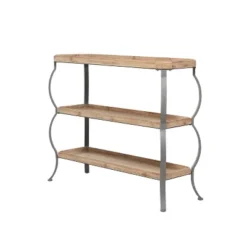 Rustic Metal Console Table With Shelves Brown - Olivia & May -Lush Living Store GUEST d27110f1 5c27 4399 8b0c 55a5f1049529