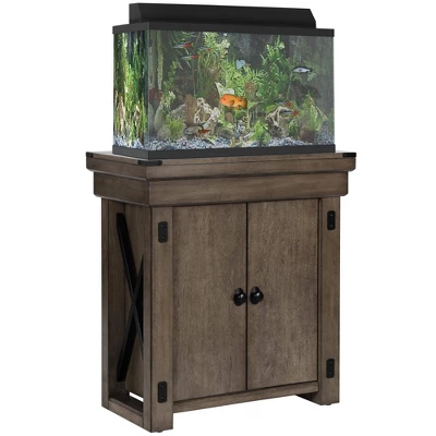 Wildwood 20 Gallon Aquarium Or Terrarium Tank Stand, Rustic Gray - Ollie & Hutch 9 Wildwood 20 Gallon Aquarium Or Terrarium Tank Stand, Rustic Gray - Ollie & Hutch - Image 7