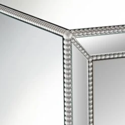 Studio 55D Modern Mirrored Accent Table 30" X 18" With Drawer Silver Beaded Trim For Living Room Bedroom Bedside Entryway House -Lush Living Store GUEST d2b81fb9 8731 416e 8bbe c9f575b277a4