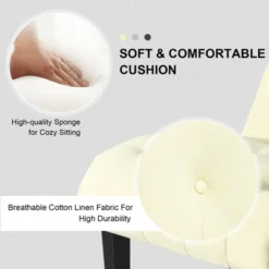 Costway Armless Accent Chair Upholstered Tufted Lounge Chair Wood Leg -Lush Living Store GUEST d2d067b8 512c 456e be16 4fcc9370e763