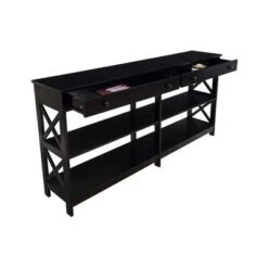 60" Oxford 2 Drawer Console Table With Shelves - Breighton Home -Lush Living Store GUEST d3029633 5af7 4cca 93bb f53de484b162