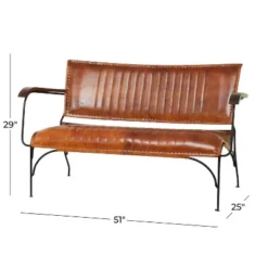 Vintage Leather Loveseat Brown - Olivia & May -Lush Living Store GUEST d33020da 213b 4385 bb31 14c60b18b236