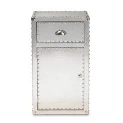 Serge Metal 1 Door Accent Storage Cabinet Silver - Baxton Studio -Lush Living Store GUEST d346098b 29fc 433c 85c5 25b922460b06