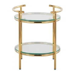 Rhonda Side Table Gold/Clear Glass - LumiSource -Lush Living Store GUEST d354faec b54f 4453 8819 1e8f6dd4ebbc