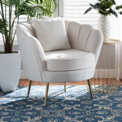 Garson Velvet And Metal Accent Chair - Baxton Studio -Lush Living Store GUEST d3ad67b8 134d 491d b2cd ab4bf78aea91