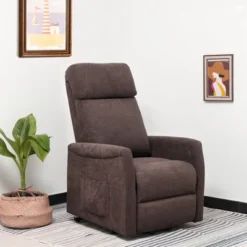 Costway Power Lift Recliner Chair For Elderly Living Room Chair W/ Remote Control GreyBrown -Lush Living Store GUEST d3f42ab1 7ec8 44ab bd76 1c2cc619d977