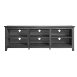 Better Home Products Noah Wooden 70 TV Stand With Open Storage Shelves Charcoal