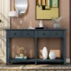 Rustic Console Table With Drawer And Bottom Shelf-ModernLuxe -Lush Living Store GUEST d42991dc 243a 4878 8416 7c279bca6ddc