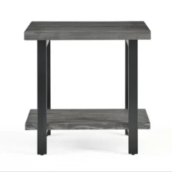 Pomona Metal And Reclaimed Wood End Table Slate Gray - Alaterre Furniture -Lush Living Store GUEST d46db252 b7a7 462b 8f51 78d51f92764c