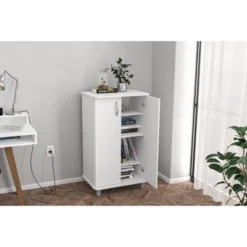 Michigan 2 Door Storage Cabinet White - Polifurniture -Lush Living Store GUEST d4f0c490 648f 4c50 8904 d30cc27c980a