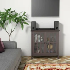 Costway Storage Buffet Cabinet Glass Door Sideboard Console Table Server Display Brown -Lush Living Store GUEST d5671ca5 0834 451b ad9f 141c44472381