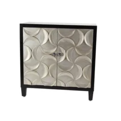 Modern Crescent Moon Pattern Wood Rectangle Cabinet Black - Olivia & May -Lush Living Store GUEST d589957b 6a3b 413b aec8 df00f14c0137