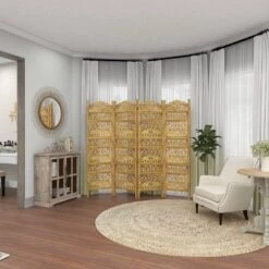 Traditional 4 Panel Fine Carved Room Divider Screen Gold - Olivia & May -Lush Living Store GUEST d5bcc1e7 c4a1 4a02 8b36 411ed8924c33