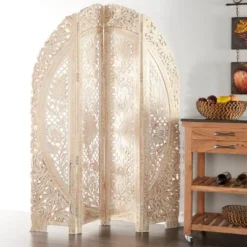 Eclectic Wood Room Divider Screen White - Olivia & May -Lush Living Store GUEST d5cf2277 0b61 4db2 9d48 2a4fbaf1d074
