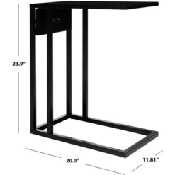 Portland Usb Side Table - Black - Safavieh -Lush Living Store GUEST d6750910 f95e 42b0 9fbc 65905bca0027