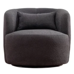 Boucle Upholstered Swivel Armchair - Kinwell -Lush Living Store GUEST d6affdd6 9d36 4aff 894c 283dbd2d4319