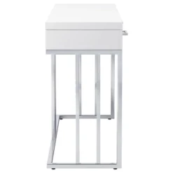 Dalya 2 Drawer Console Sofa Table White High Gloss/Chrome - Coaster -Lush Living Store GUEST d736ffa8 9363 4090 a85b 33849c315fd8
