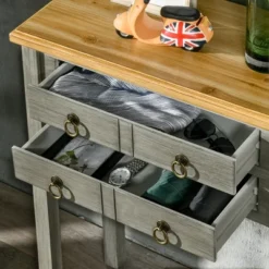 HOMCOM Vintage Console Table With 2 Drawers, Retro Entryway Table For Hallway, Living Room And Hallway, Gray -Lush Living Store GUEST d756c825 bdfd 41f3 825e 321c2d09e6ce