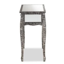 Wycliff Metal And Mirrored Glass 2 Drawer Console Table Dark Gray/Silver - Baxton Studio -Lush Living Store GUEST d78602d2 8eb3 4f0f 9873 4a27b3a9a3f0