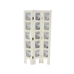 Farmhouse Chinquapin Wood Rectangle Room Divider Screen White - Olivia & May -Lush Living Store GUEST d78e3eef 3018 4346 aa48 619c71ffe184