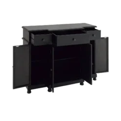 Glam Mirror And Wood Storage Cabinet Black - Olivia & May -Lush Living Store GUEST d79e26b4 cf25 4379 b49b abbabdb85846