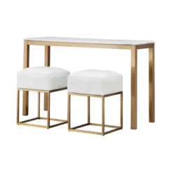 Gloria Marble Top Console Table Avalon Gold - Treasure Trove Accents -Lush Living Store GUEST d7a0f9c8 d983 4305 96e2 52aefc1d22c3