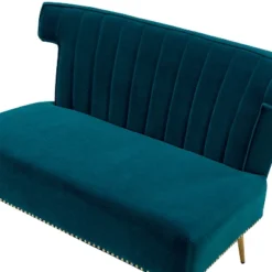 Cadmus 46" Modern Velvet Armless Loveseat With Channel-tufted Wingback For Living Room And Drawing Room| KARAT HOME -Lush Living Store GUEST d7d694ae 4e5e 4027 9769 912bbe5de84d