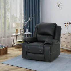 Malic Classic Tufted PU Leather Swivel Recliner - Christopher Knight Home